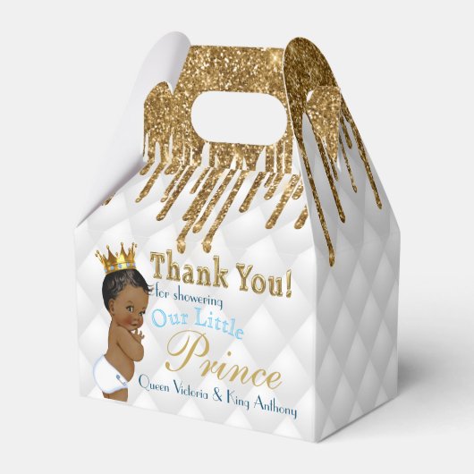 Fancy wit|Glitter Royal African Prince Bedankdoosjes (Achterkant)
