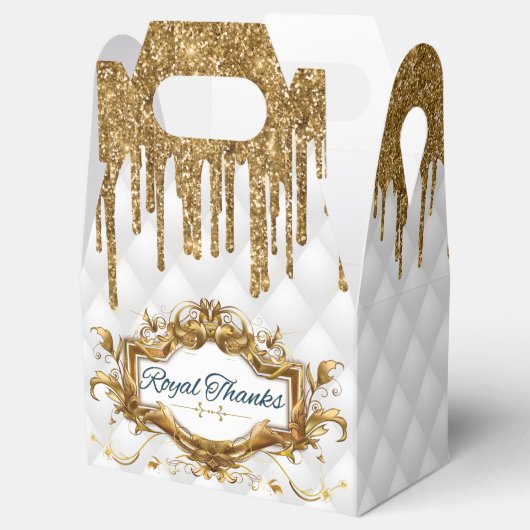 Fancy wit|Glitter Royal African Prince Bedankdoosjes (Geopend)