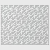 Fancy Wit Samenhorigheidssymbool op Zilveren Bruil Cadeaupapier (Vlak)