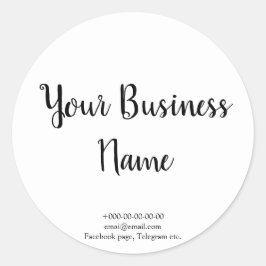 Fancy wit stijlvol café, bakker, catering st ronde sticker