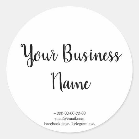 Fancy wit stijlvol café, bakker, catering st ronde sticker (Voorkant)