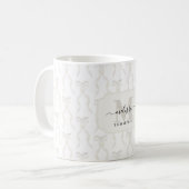 Fancy witte boog monogram koffiemok (Voorkant links)