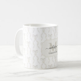 Fancy witte boog monogram koffiemok