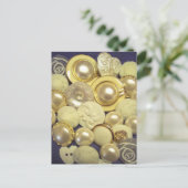 Fancy witte Button Collage Briefkaart (Staand voorkant)