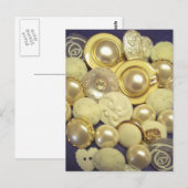 Fancy witte Button Collage Briefkaart (Voorkant / Achterkant)