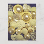 Fancy witte Button Collage Briefkaart (Voorkant)