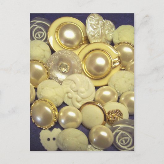 Fancy witte Button Collage Briefkaart (Voorkant)