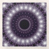 Fancy, witte en zwarte rand glazen onderzetter (Voorkant)