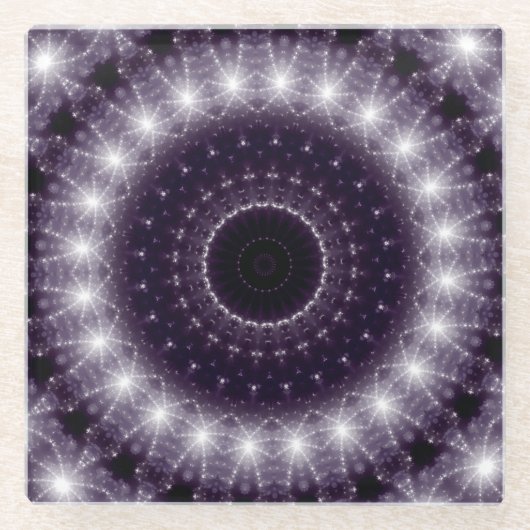 Fancy, witte en zwarte rand glazen onderzetter (Voorkant)