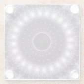 Fancy, witte en zwarte rand glazen onderzetter (Achterkant)