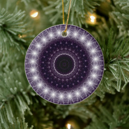 Fancy, witte en zwarte rand keramisch ornament