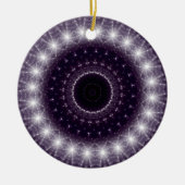 Fancy, witte en zwarte rand keramisch ornament (Voorkant)