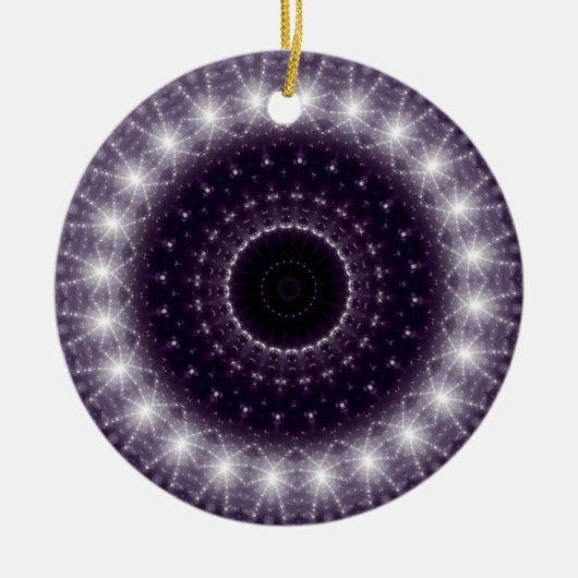 Fancy, witte en zwarte rand keramisch ornament (Voorkant)