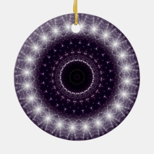 Fancy, witte en zwarte rand keramisch ornament (Achterkant)