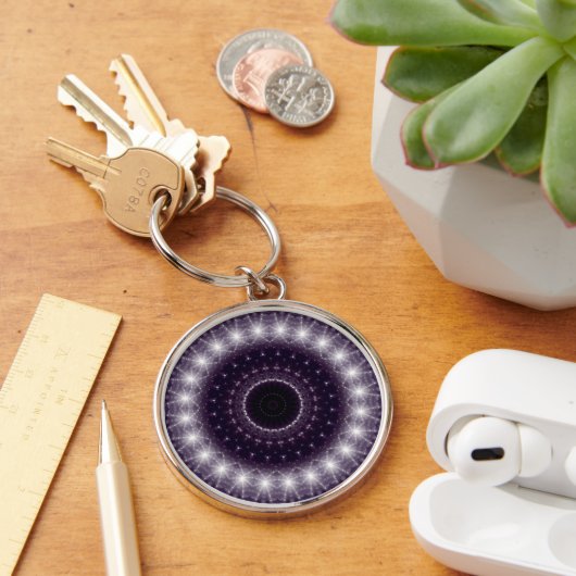 Fancy, witte en zwarte rand sleutelhanger (Bureau)