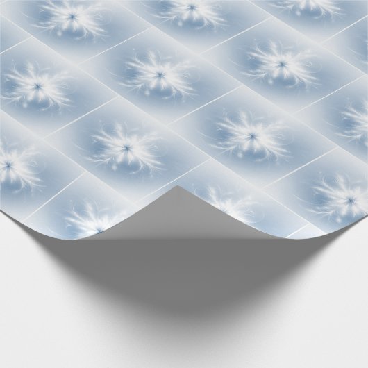 Fancy witte fractale sneeuwvlokken cadeaupapier (Hoek)