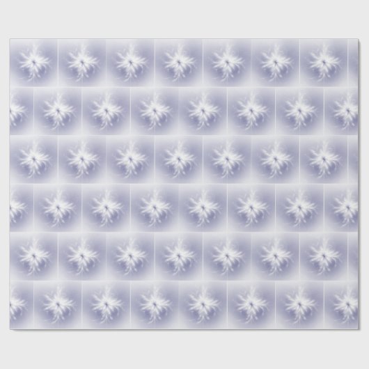 Fancy witte fractale sneeuwvlokken cadeaupapier (Vlak)