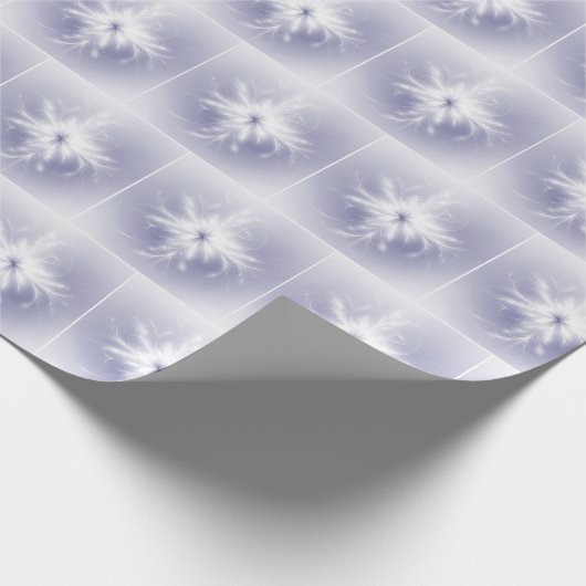 Fancy witte fractale sneeuwvlokken cadeaupapier (Hoek)