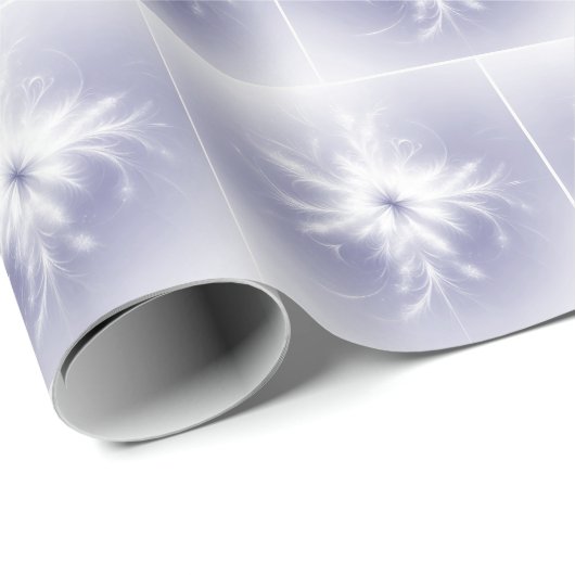 Fancy witte fractale sneeuwvlokken cadeaupapier (Rol Hoek)