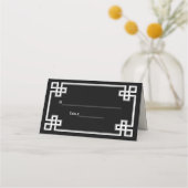 Fancy witte Griekse sleutelkaarten voor scort zwar Plaatskaartje (Achterkant)