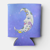 Fancy witte halve maan kleurrijke vormen Paarse Blikjeskoeler (Voorkant)