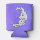 Fancy witte halve maan kleurrijke vormen Paarse Blikjeskoeler (Achterkant)