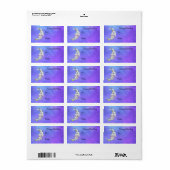 Fancy witte maan  gezicht Paarse lucht Etiket (Full Sheet)