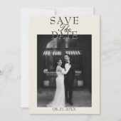 Fancy Witte Oude Rijke Man Fancy Foto Bruiloft Save The Date (Voorkant)
