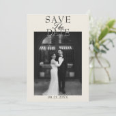 Fancy Witte Oude Rijke Man Fancy Foto Bruiloft Save The Date (Staand voorkant)