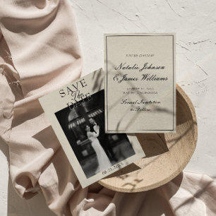 Fancy Witte Oude Rijke Man Fancy Foto Bruiloft Save The Date