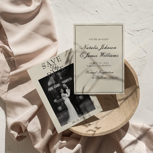 Fancy Witte Oude Rijke Man Fancy Foto Bruiloft Save The Date