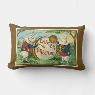 Fancy witte paasbundels donkerbruin omkeerbaar kussen