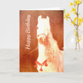 Fancy-witte Pony Vintage Kaart (Gele Bloem)