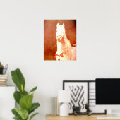 Fancy witte Pony zigeunerstijl Poster (Thuiskantoor)