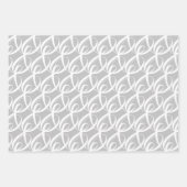 Fancy Witte Samenhorendheid Symbool op Zilveren Br Inpakpapier Vel (Voorkant)