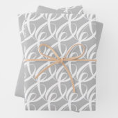 Fancy Witte Samenhorendheidssymbool op Zilveren Br Inpakpapier Vel (In situ)