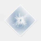 Fancy witte sneeuwvlok op blauw servet (Hoek)