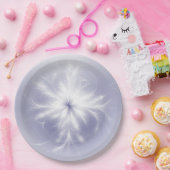 Fancy witte sneeuwvlok op Paarse Papieren Bordje (Feest)