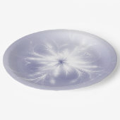 Fancy witte sneeuwvlok op Paarse Papieren Bordje (Gekanteld)