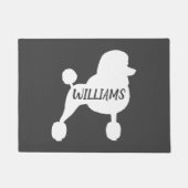 Fancy Witte Standaard Poedel Hond Silhouet Custom Deurmat (Voorkant)