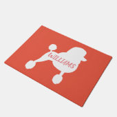 Fancy Witte Standaard Poedel Hond Silhouet Custom Deurmat (Schuin)