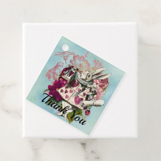 Fancy Wonderland White Rabbit Bedankjes Labels (In situ)