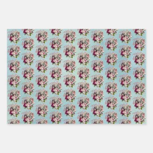 Fancy Wonderland White Rabbit Inpakpapier Vel (Voorkant)