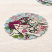 Fancy Wonderland White Rabbit Kartonnen Onderzetters (Gekanteld)