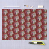 Fancy Wonderland White Rabbit on Red Tissuepapier (Craft)