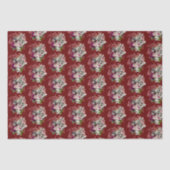 Fancy Wonderland White Rabbit on Red Tissuepapier (Voorkant)