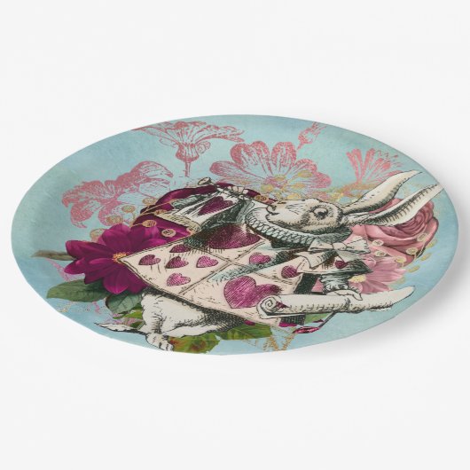 Fancy Wonderland White Rabbit Papieren Bordje (Gekanteld)