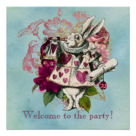 Fancy Wonderland White Rabbit Party Perfect Poster