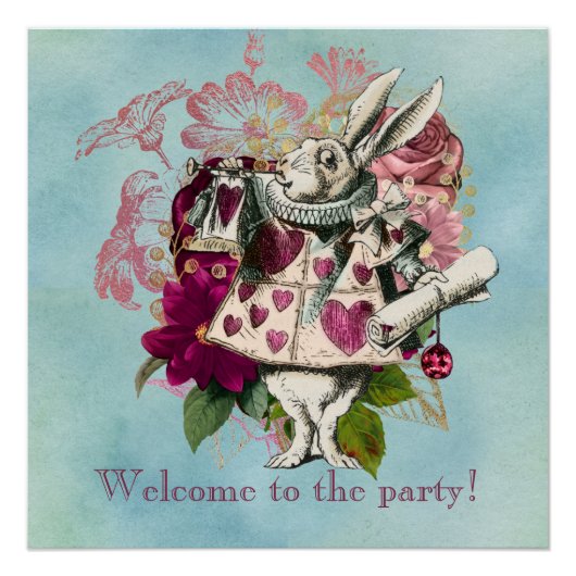 Fancy Wonderland White Rabbit Party Perfect Poster (Voorkant)