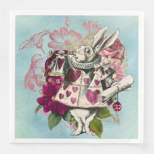 Fancy Wonderland White Rabbit Servet (Voorkant)